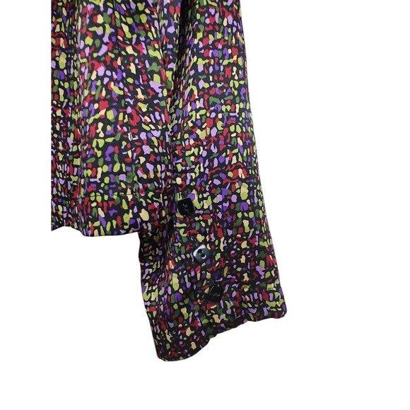 🌸 Talbots Petites Silk Blouse 8P Multicolor Abstract Print Button Down Top - Picture 8 of 15